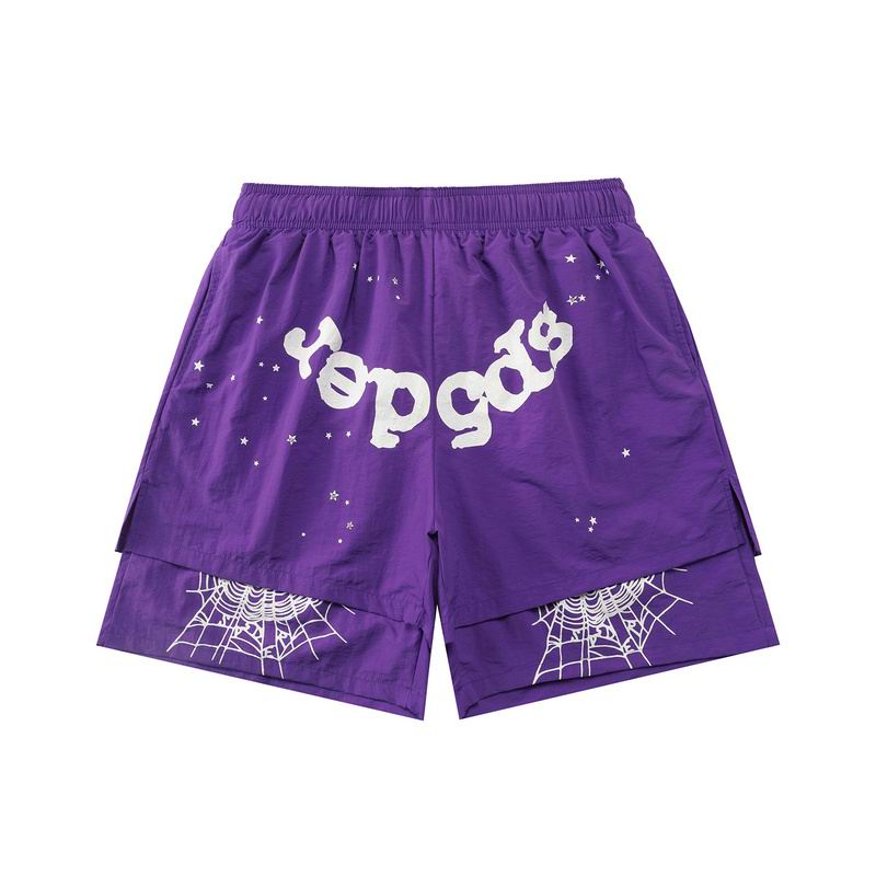 Sp5der Graffiti Logo Shorts – Multi-Color Spider Web Streetwear
