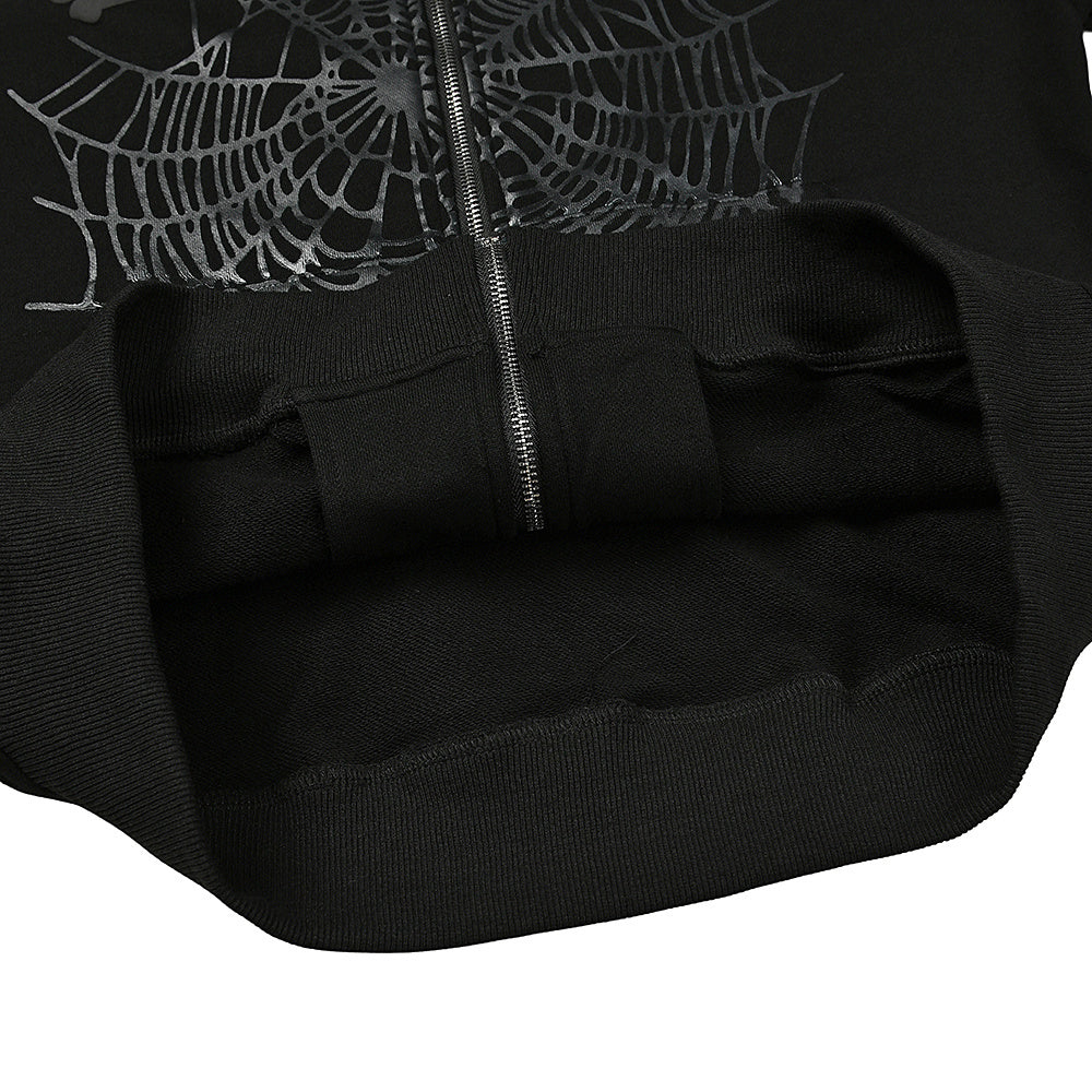 Sp5der Atlanta Zip Up Hoodie in Red & black