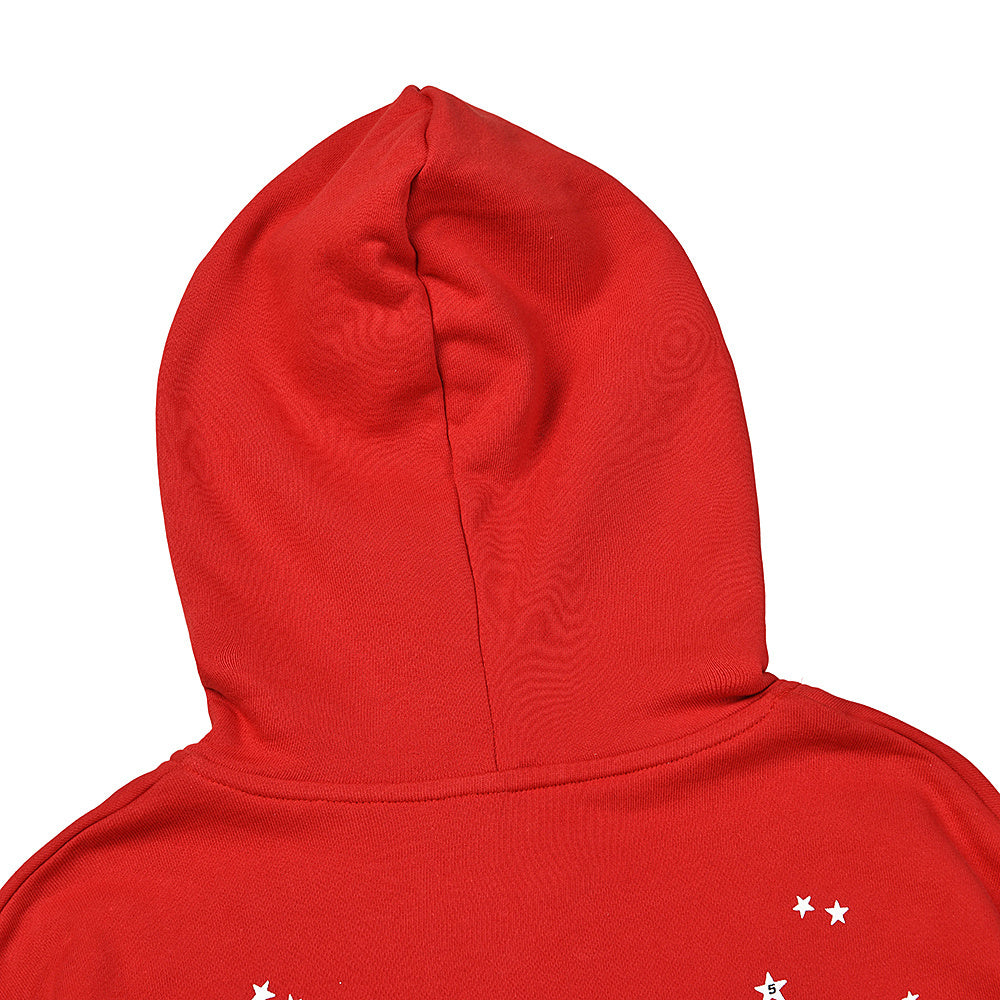 Sp5der Atlanta Zip Up Hoodie in Red & black