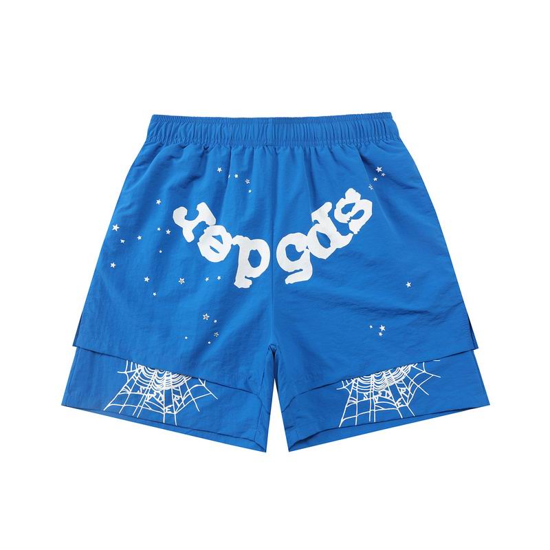 Sp5der Graffiti Logo Shorts – Multi-Color Spider Web Streetwear