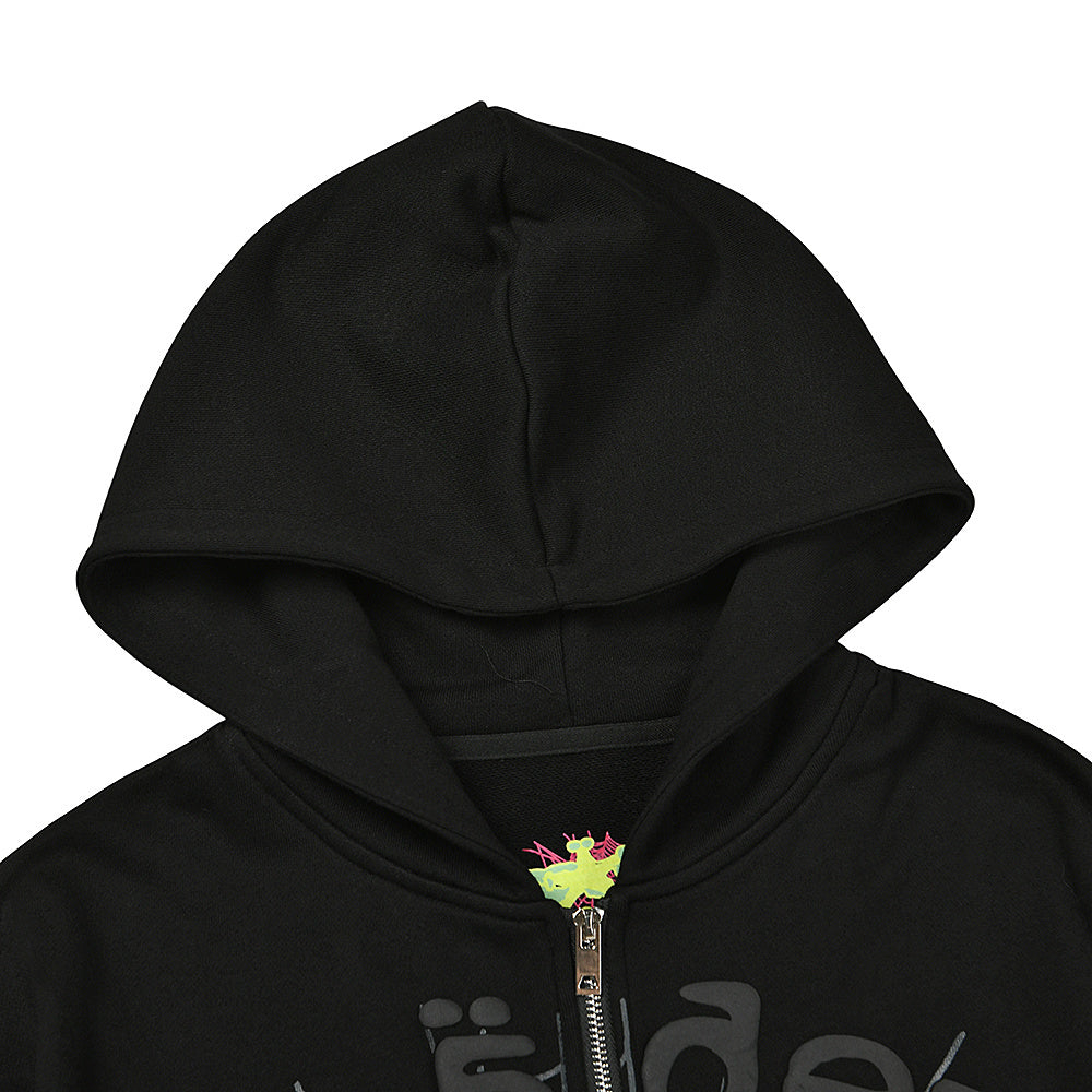 Sp5der Atlanta Zip Up Hoodie in Red & black