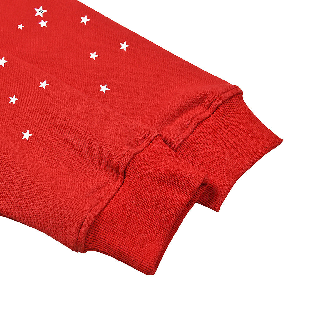 Sp5der Atlanta Zip Up Hoodie in Red & black